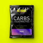 Close-up of a single NOBONK Grape sachet on a chartreuse background