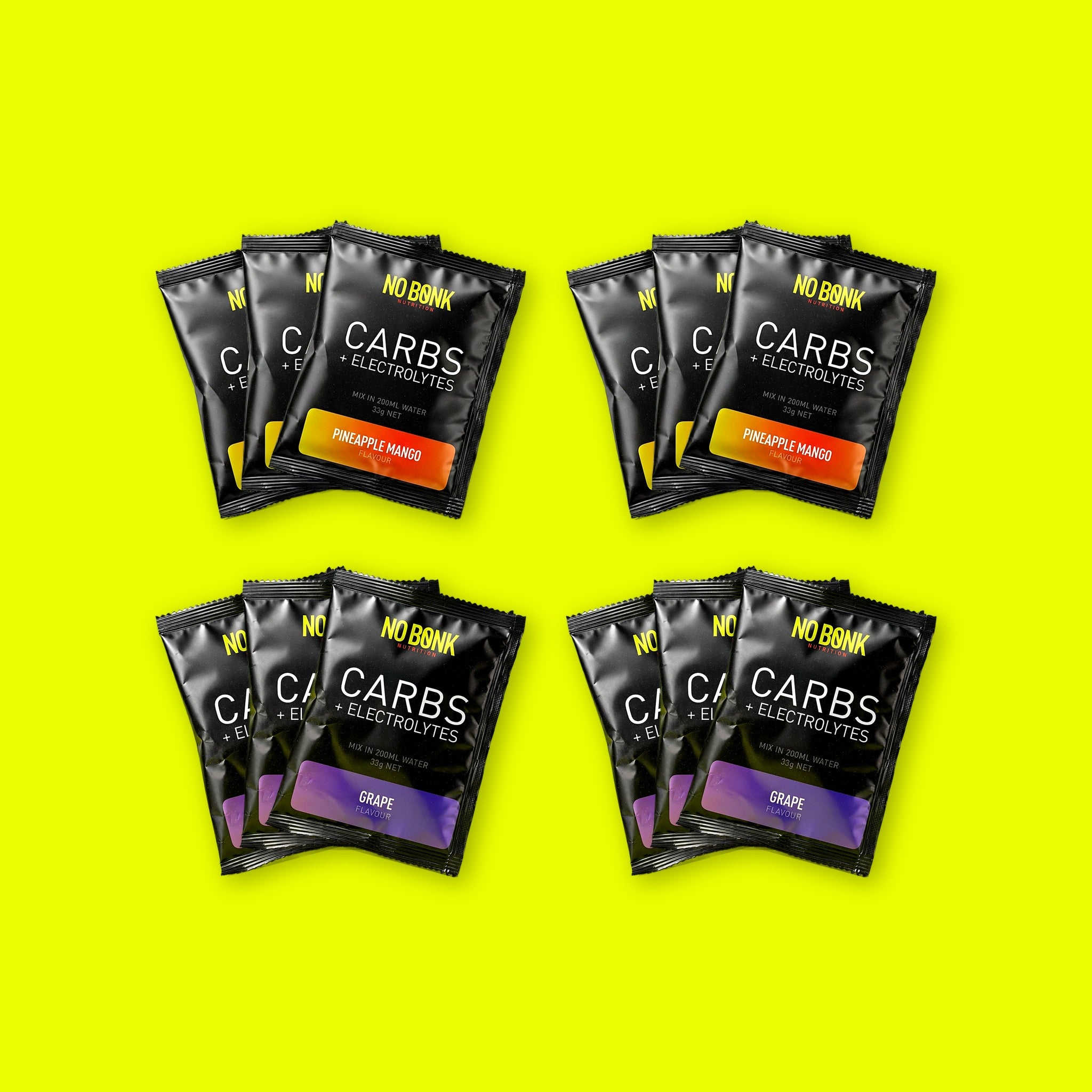 NOBONK Fuel 12 Pack, 12 sachets of Pineapple Mango and Grape