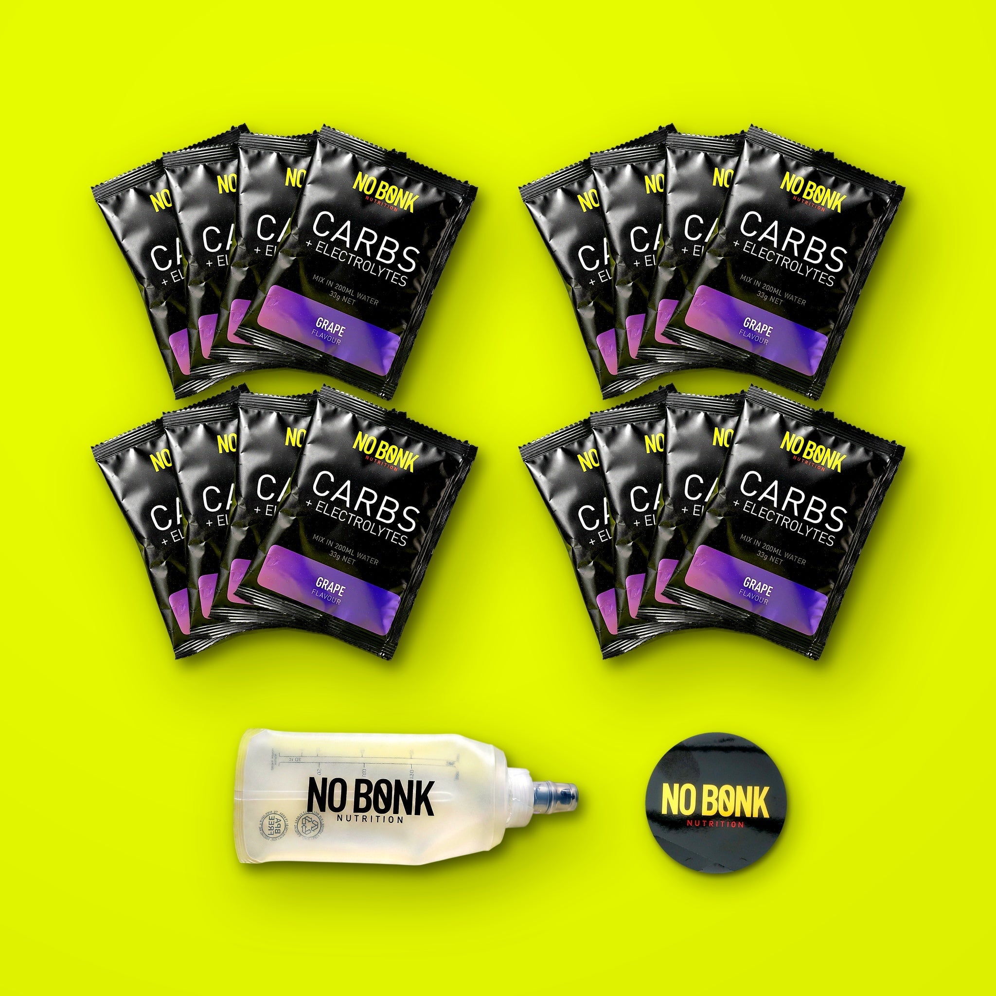 NOBONK Season Starter, sixteen Grape sachets with soft flask