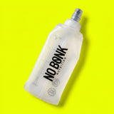 NOBONK 200ml translucent soft flask on a chartreuse background